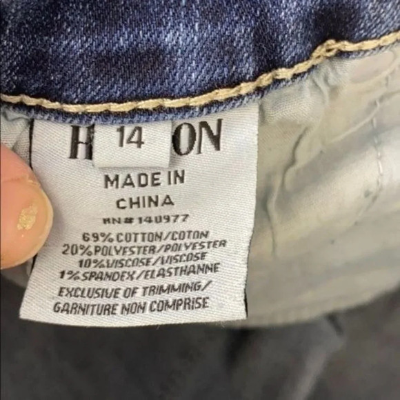 Hudson Jeans Girls 14 Raw Hem Step Released Patch Knee Girls Light Wash Denim - Picture 3 of 8